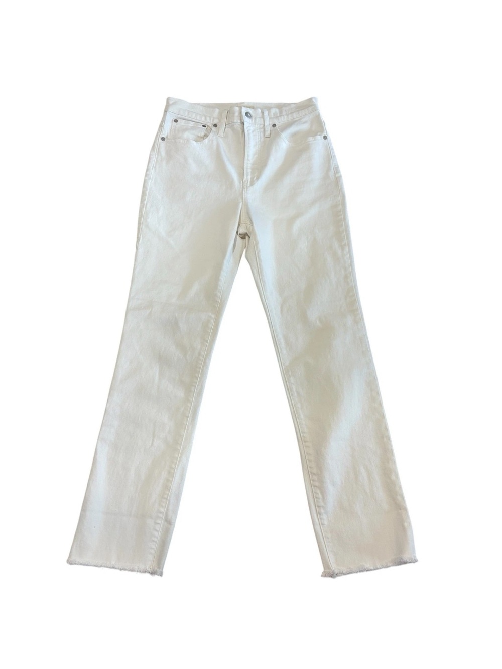 Madewell Jeans Womens 28T White The Perfect Vintage Fray Hem Denim Stretch